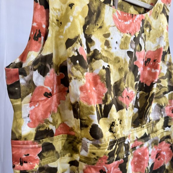 Anne Klein Women's Plus 22W Green/Peach Floral Dress - Picture 7 of 8